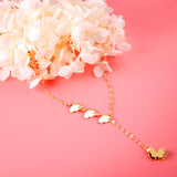 4 Butterfly Accessories Pendant Necklace 40+5cm Gold Color