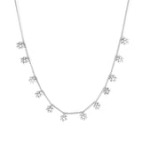 0.3 Side chain 40+5cm welded 12 x 4mm snowflake necklaces in glossy finish