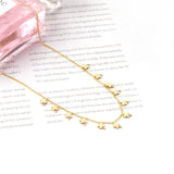 0.3 Side chain 40+5cm welded 12pcs 4.2*5.5mm four-leaf clover necklaces in glossy color