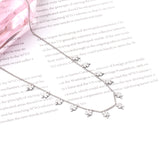 0.3 Side chain 40+5cm welded 12pcs 4.2*5.5mm four-leaf clover necklaces in glossy color