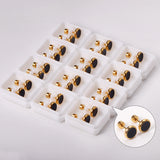 12 pairs 8mm Steel/Gold White Shell/Black Shell/Red Shell Screwback Earrings