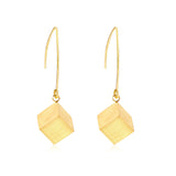 Small V Hook Closure Brushed Square 8mm Earrings