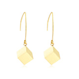 Small V Hook Closure Brushed Square 8mm Earrings