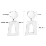 14mm Round + 21*26mm Trapezoidal Glossy Earrings