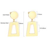 14mm Round + 21*26mm Trapezoidal Glossy Earrings