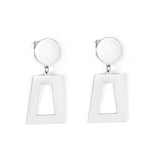 14mm Round + 21*26mm Trapezoidal Glossy Earrings