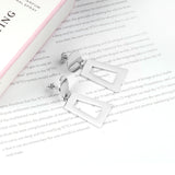 14mm Round + 21*26mm Trapezoidal Glossy Earrings