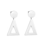 14mm Round + 26*32mm Triangle Smooth Earrings