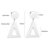 14mm Round + 26*32mm Triangle Smooth Earrings