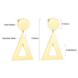 14mm Round + 26*32mm Triangle Smooth Earrings