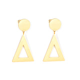 14mm Round + 26*32mm Triangle Smooth Earrings