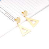 14mm Round + 26*32mm Triangle Smooth Earrings