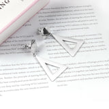 14mm Round + 26*32mm Triangle Smooth Earrings