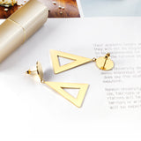 14mm Round + 26*32mm Triangle Smooth Earrings