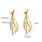 Leaf Stud Earrings Gold