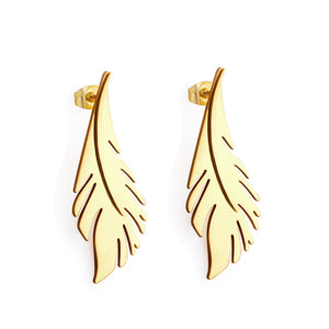 Leaf Stud Earrings Gold