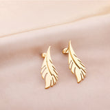 Leaf Stud Earrings Gold