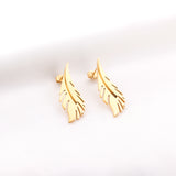 Leaf Stud Earrings Gold