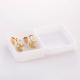 4.2*5mm Moon with CNC Zirconia Stud Earrings Steel Color/Golden Color