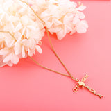 Alphabet Combination Cross Pendant With Only Bird Necklace 45+5cm Gold