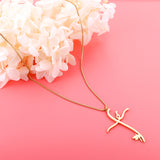 Cross Pendant with Only Bird Necklace 50+5cm Gold Color