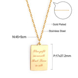 Rectangle pendant necklace 45+5cm gold color