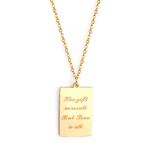 Rectangle pendant necklace 45+5cm gold color