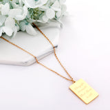 Rectangle pendant necklace 45+5cm gold color