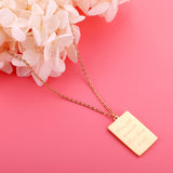 Rectangle pendant necklace 45+5cm gold color