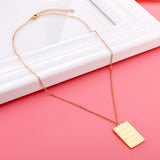 Rectangle pendant necklace 45+5cm gold color