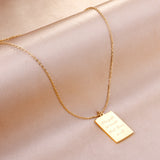 Rectangle pendant necklace 45+5cm gold color