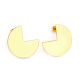 Round Stud Earrings with Missing Angle