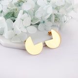 Round Stud Earrings with Missing Angle