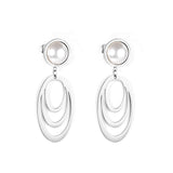 Polished White Pearl Earrings Dangle