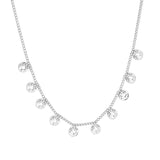 0.4 Side chain 40+5cm Necklace with 10 5mm round trees in polished finish