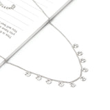 0.4 Side chain 40+5cm Necklace with 10 5mm round trees in polished finish