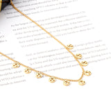 0.4 Side chain 40+5cm Necklace with 10 5mm round trees in polished finish