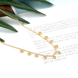 0.4 Side chain 40+5cm Necklace with 10 5mm round trees in polished finish