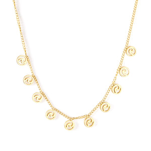 0.4 Side Chain 40+5cm Necklace with 10 5mm rounds in polished finish