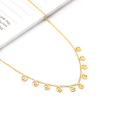 0.4 Side Chain 40+5cm Necklace with 10 5mm rounds in polished finish