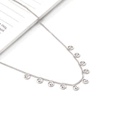 0.4 Side Chain 40+5cm Necklace with 10 5mm rounds in polished finish