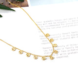 0.4 Side Chain 40+5cm Necklace with 10 5mm rounds in polished finish