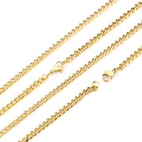 ASON 10pcs/bulk long necklace collar 1.0 wire 3.5mm*45cm grinding six sides matching chain steel color & gold stainless steel necklace wholesale