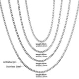 ASON 10pcs/bulk long necklace collar 1.0 wire 3.5mm*45cm grinding six sides matching chain steel color & gold stainless steel necklace wholesale