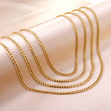 ASON 10pcs/bulk long necklace collar 1.0 wire 3.5mm*45cm grinding six sides matching chain steel color & gold stainless steel necklace wholesale