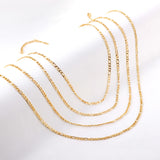 ASON 10pcs/bulk long necklace collar 0.6 wire 2.3mm*45cm 3;1nk matching chain steel color & gold stainless steel necklace wholesale