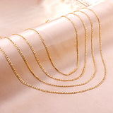 ASON 10pcs/bulk long necklace collar 0.6 wire 2.3mm*45cm 3;1nk matching chain steel color & gold stainless steel necklace wholesale