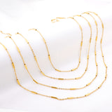 ASON 10pcs/bulk long necklace collar 0.4mm*45cm flat cross with steel tube matching chain steel color & gold stainless steel necklace wholesale