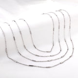 ASON 10pcs/bulk long necklace collar 0.4mm*45cm flat cross with steel tube matching chain steel color & gold stainless steel necklace wholesale