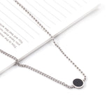 Black Shell Round Cake Pendant Necklace 45+5cm